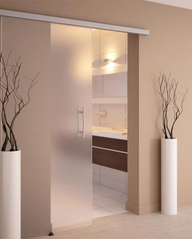 Porte en verre dépoli